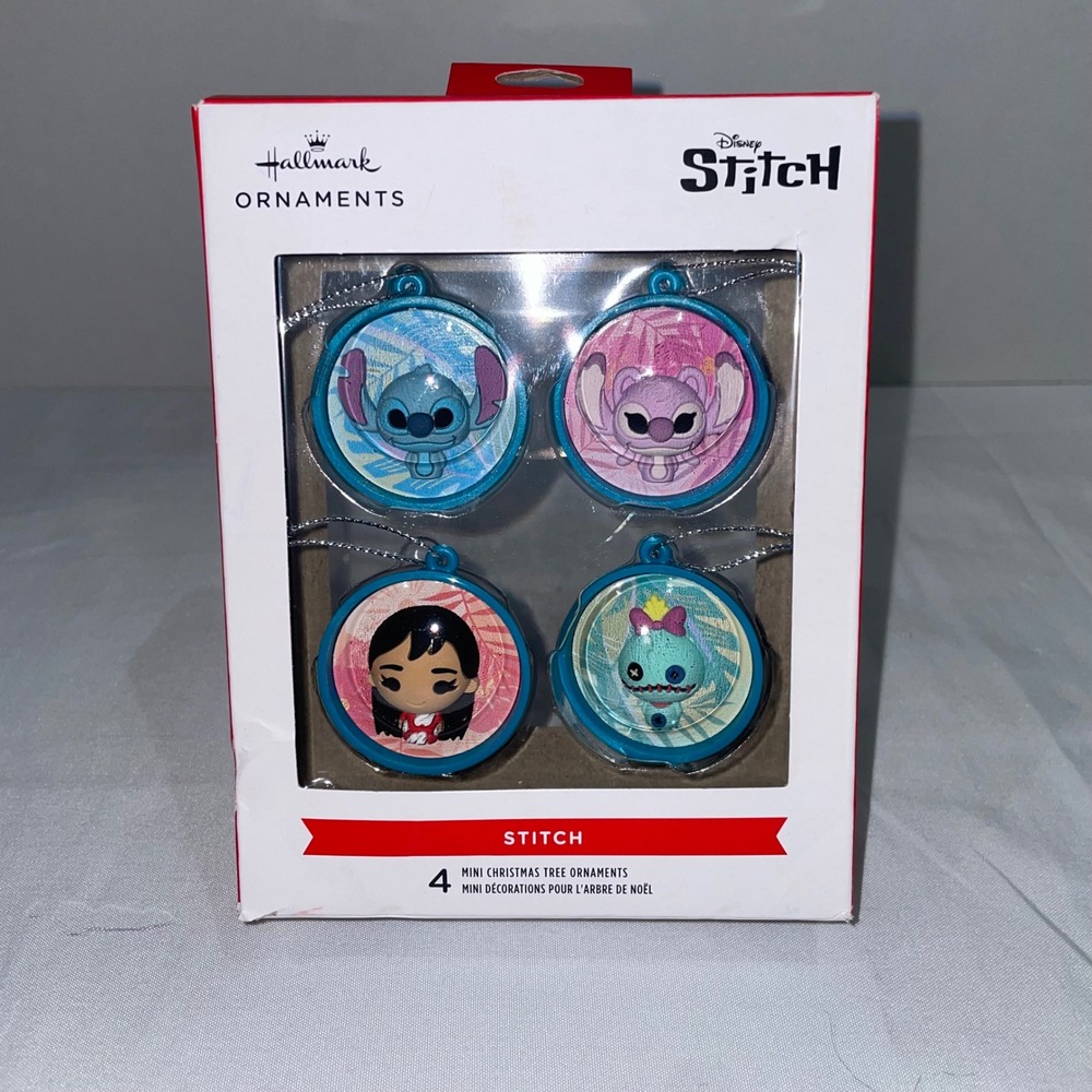 Hallmark Disney Lilo & Stitch Mini Christmas Tree Ornaments Set of 4 New